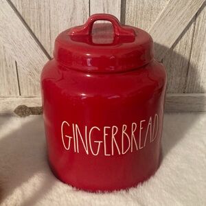 Rae Dunn Red Gingerbread Ceramic Jar